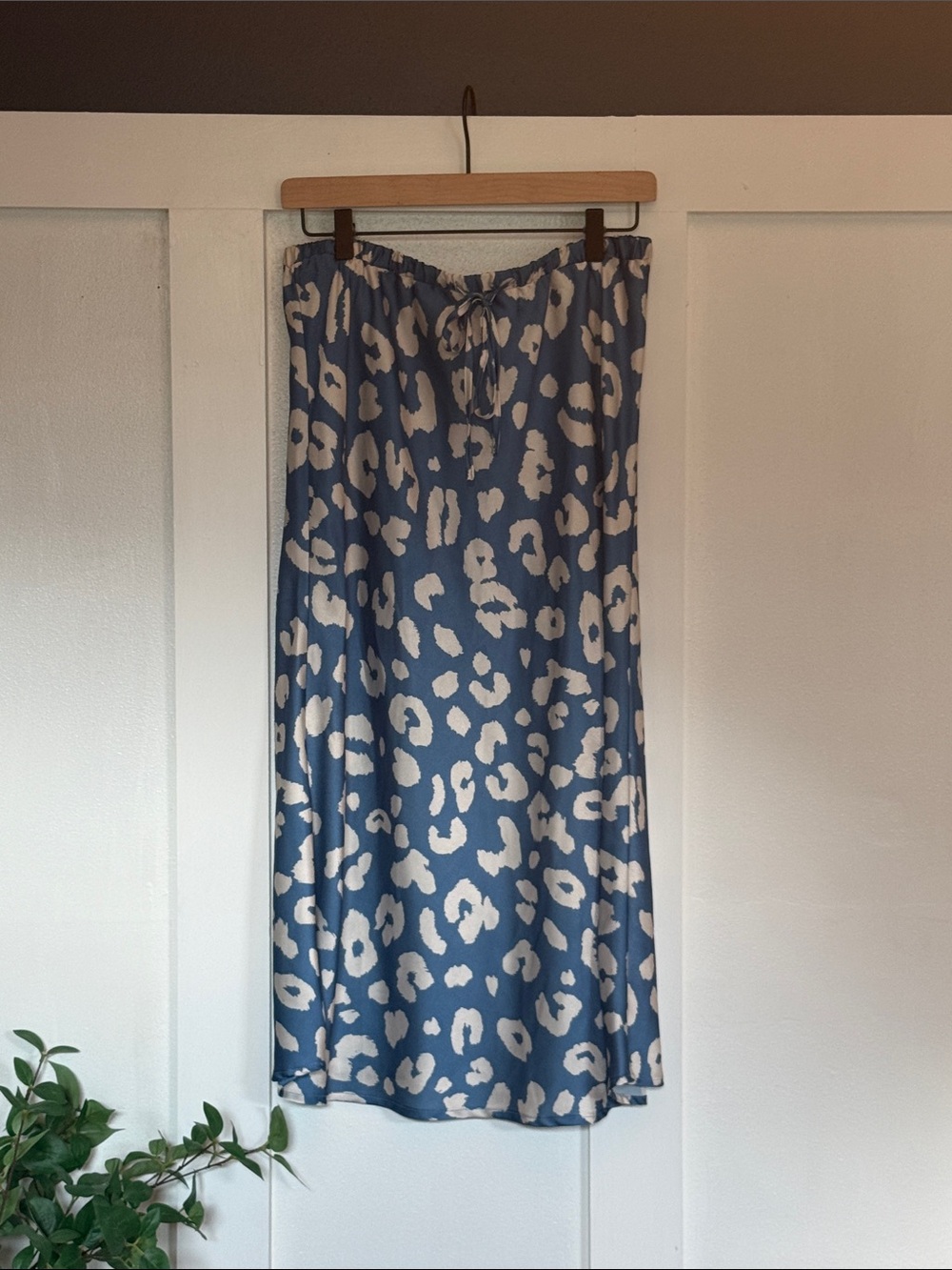 Dizzy Blue and Cream Leopard Midi Skirt